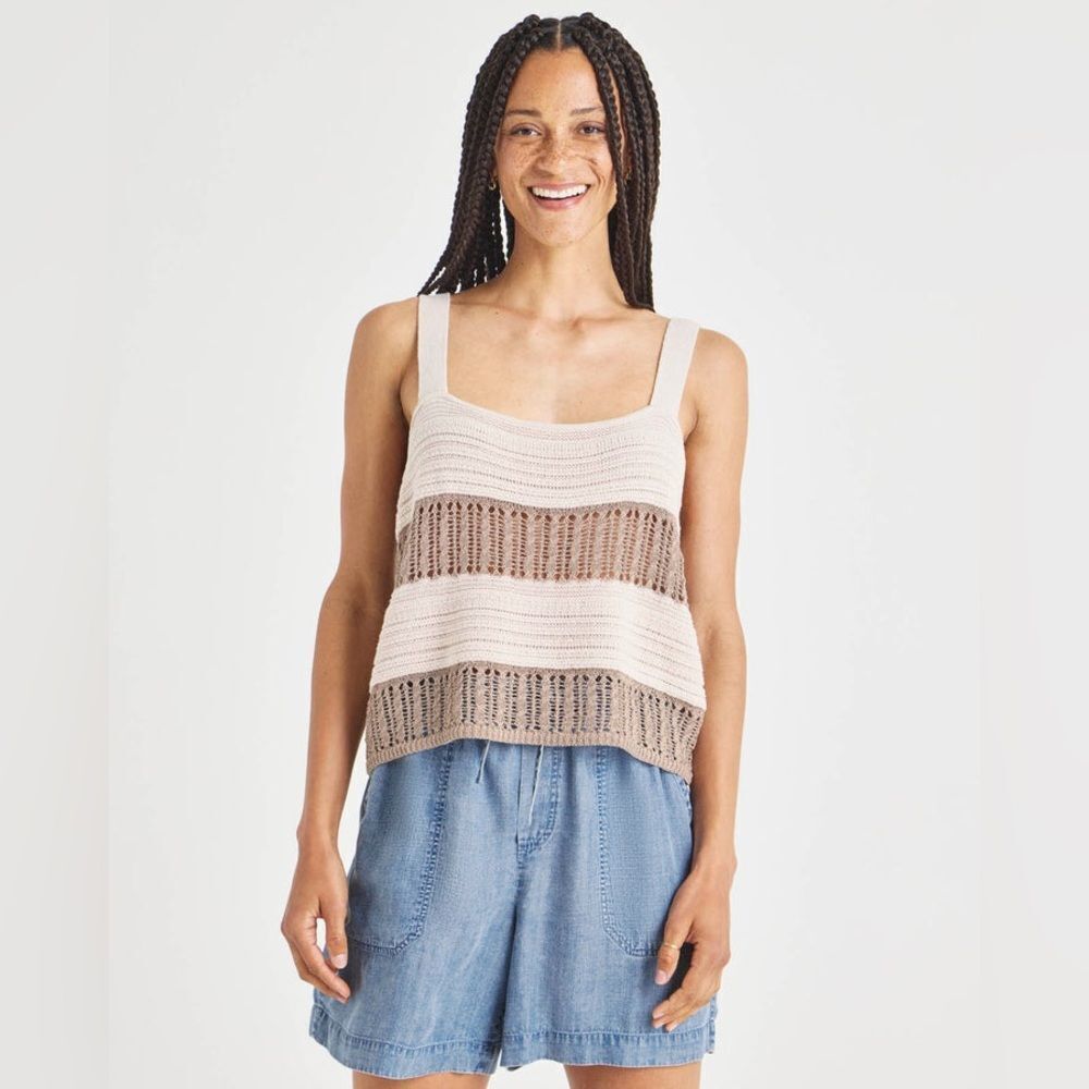 NWT Women’s Splendid Nicola Sweater Tank | XSmall | Rattan + White Sand